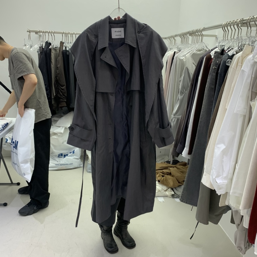 PADO東大門㊣直郵女士新品真品25秋冬時尚人氣長款風衣含腰帶PADO長款風衣圖色1
