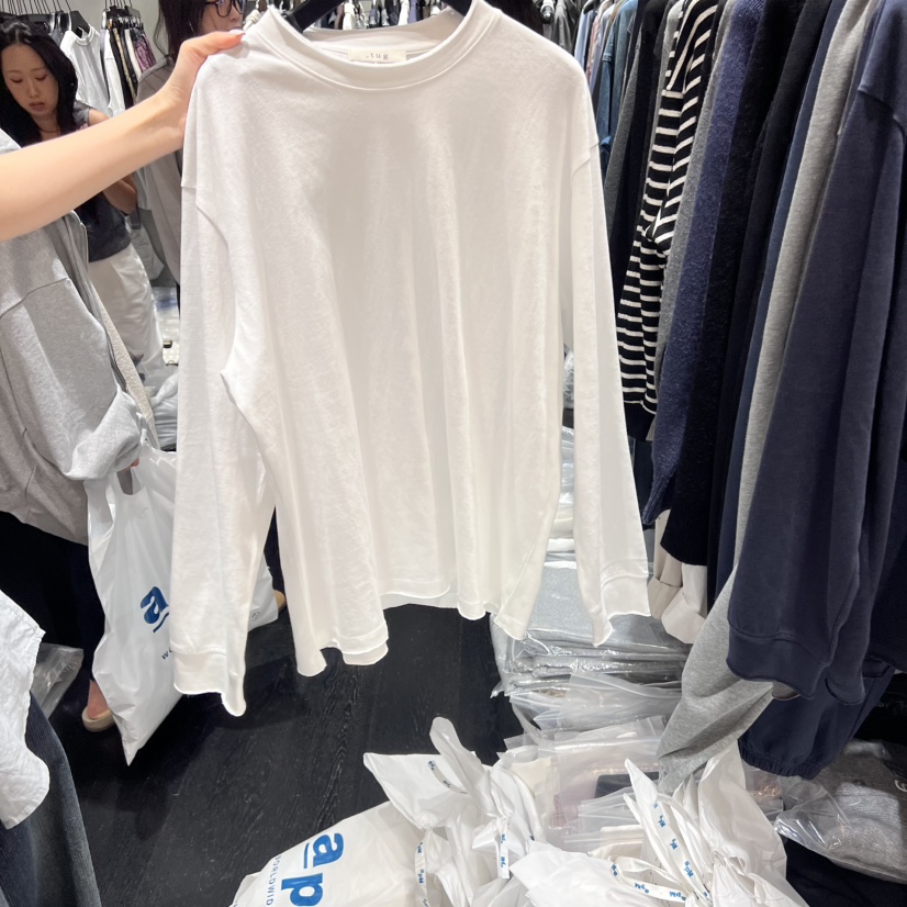 TUG韓國代購㊣女裝新品真品熱賣休閑職業25秋冬時尚長袖T恤TUG長袖T恤圖色1