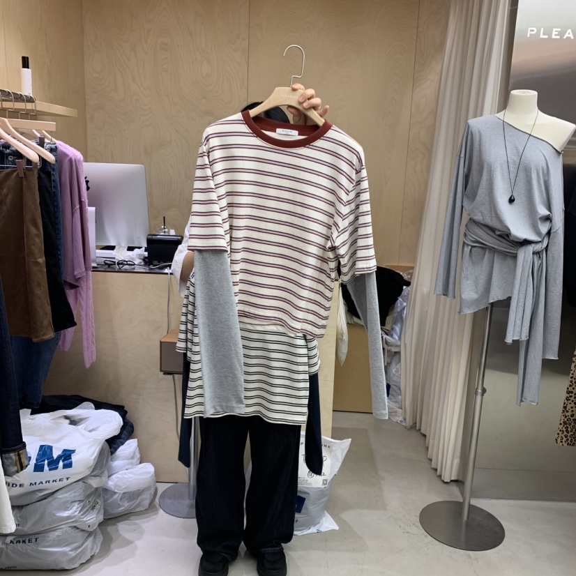 PLEASURE東大門㊣直郵女裝新品推薦休閑25秋冬職業真品長袖T恤PLEASURE長袖T恤