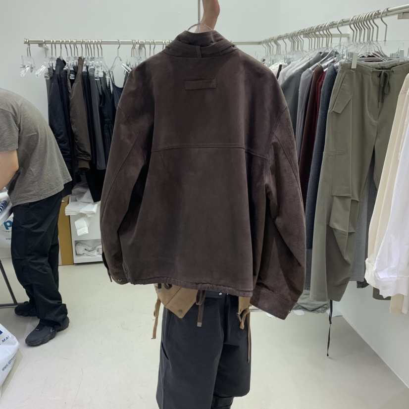 PADO韓國直郵㊣女士新品推薦人氣時尚真品夾克含脖帶絨面革PADO夾克