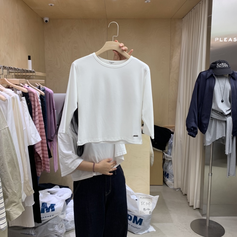 PLEASURE東大門㊣實拍女士新品人氣25秋冬推薦休閑時尚職業T恤PLEASURET恤圖色1