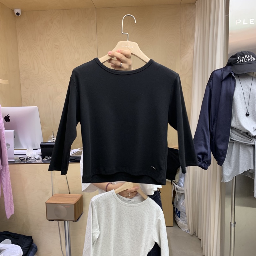 PLEASURE東大門㊣實拍女士新品人氣25秋冬推薦休閑時尚職業T恤PLEASURET恤圖色2
