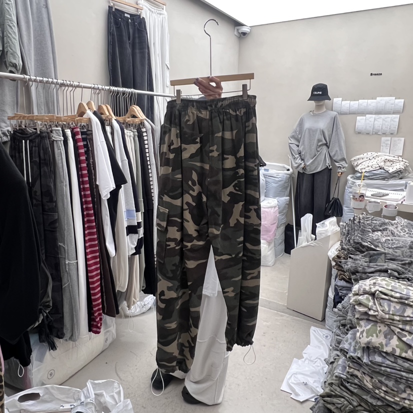 BREEZE韓國代購㊣女裝新款25秋冬真品休閑職業熱賣休閑褲迷彩BREEZE休閑褲