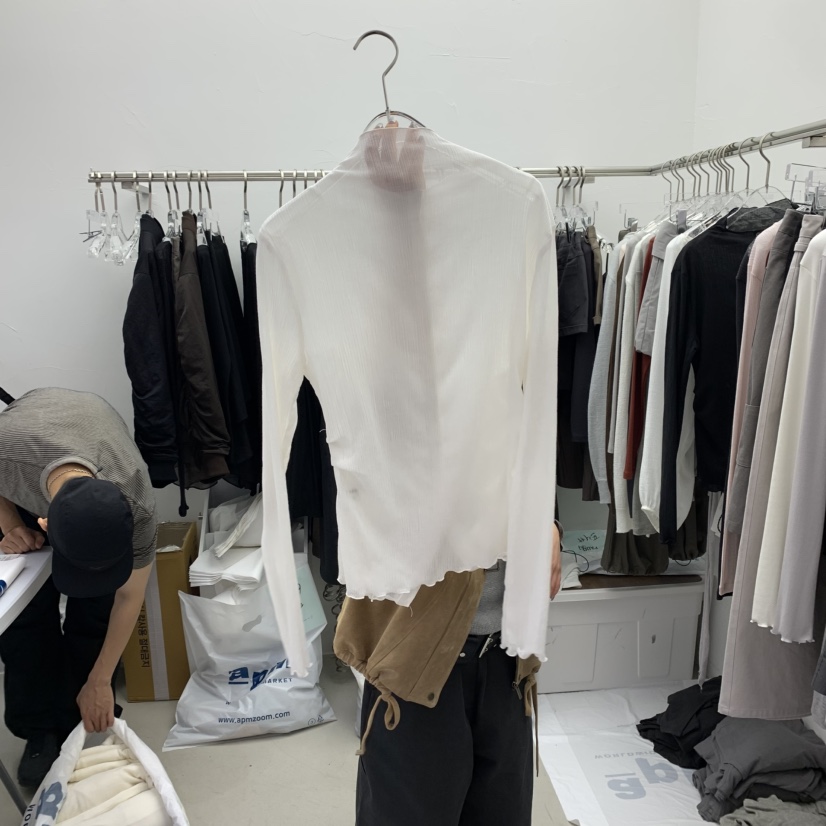 PADO韓國直郵㊣女士新款熱賣推薦時尚休閑25秋冬長袖T恤褶皺PADO長袖T恤