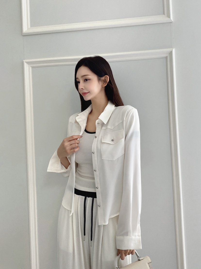 CLOTH東大門㊣代購女士新款人氣真品熱賣職業襯衫蕾絲衫口袋CLOTH襯衫/蕾絲衫