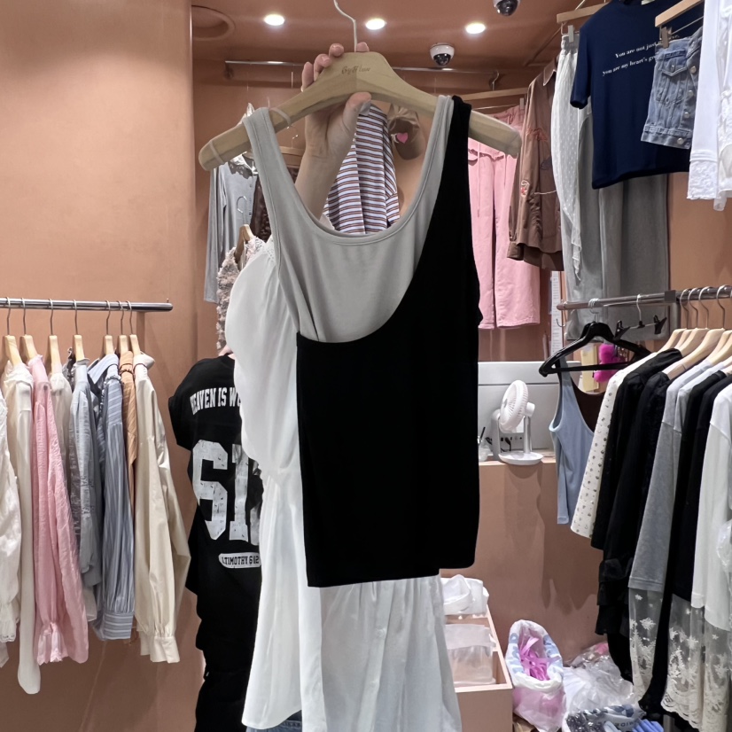 BY FLOW韓國代購㊣女士新款休閑人氣吊帶背心不含腰帶假兩件BY FLOW吊帶/背心