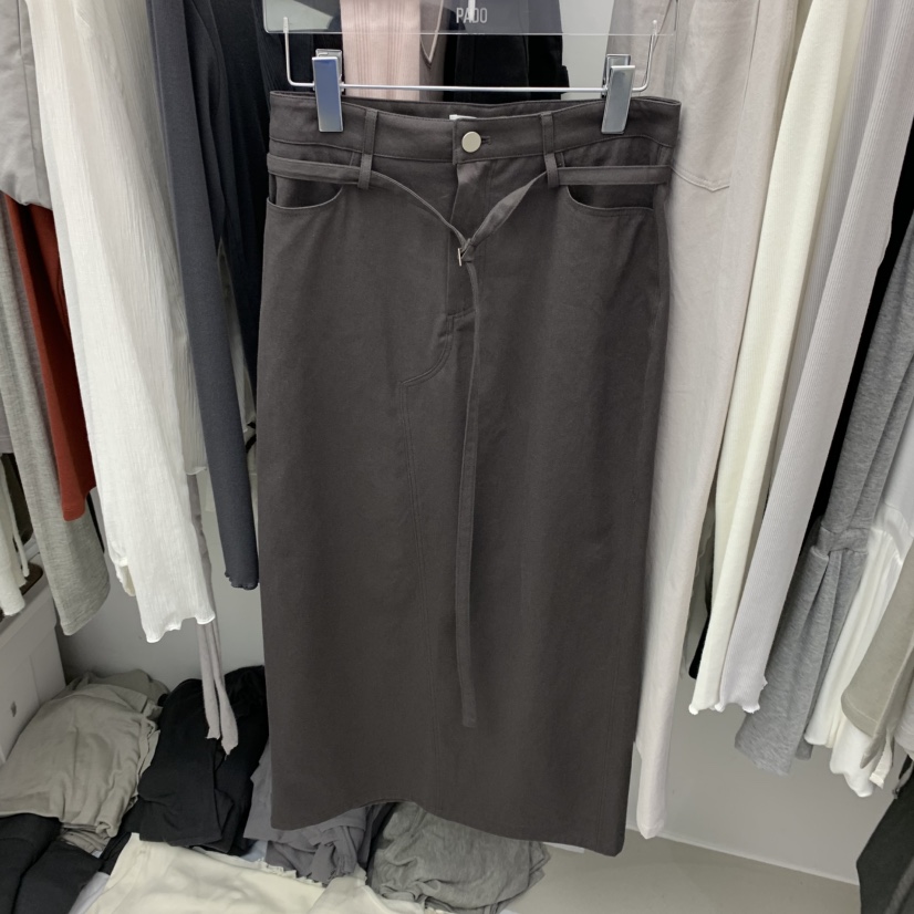 PADO東大門㊣直郵女士新品熱賣職業半身裙中短裙含腰帶超長PADO半身裙/中短裙圖色2