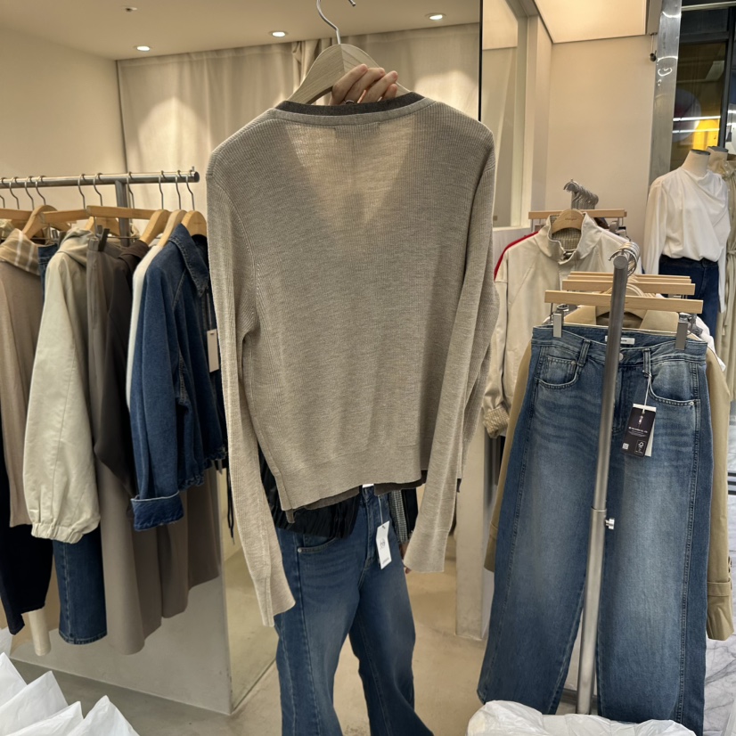 AFTERGLOW韓國直郵㊣女裝新品職業25秋冬時尚人氣針織衫開衫AFTERGLOW針織衫