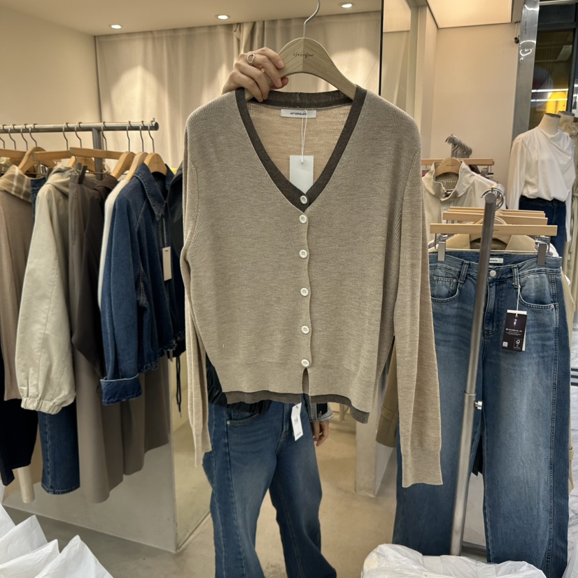 AFTERGLOW韓國直郵㊣女裝新品職業25秋冬時尚人氣針織衫開衫AFTERGLOW針織衫