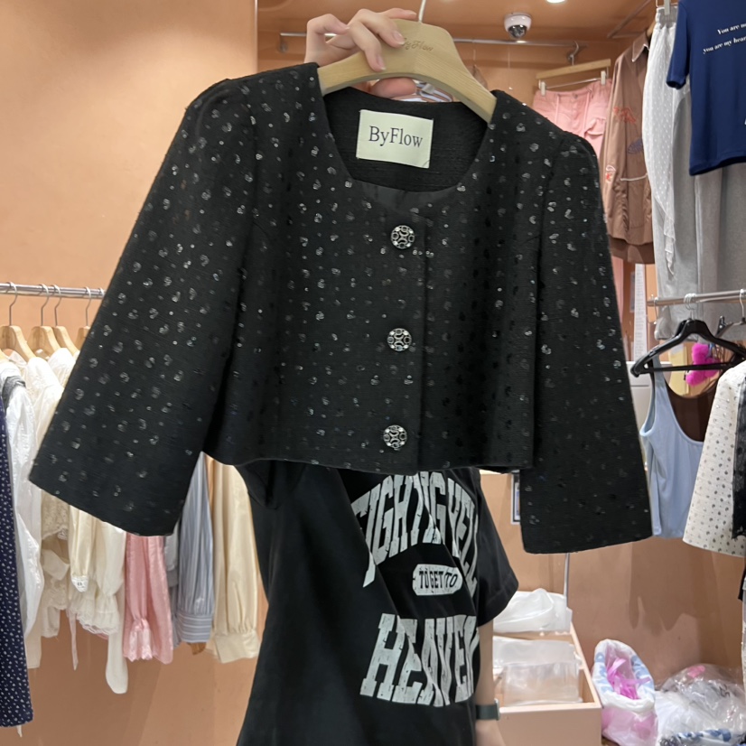 BY FLOW東大門㊣直郵女士新品25秋冬時尚人氣職業夾克花呢BY FLOW夾克圖色2