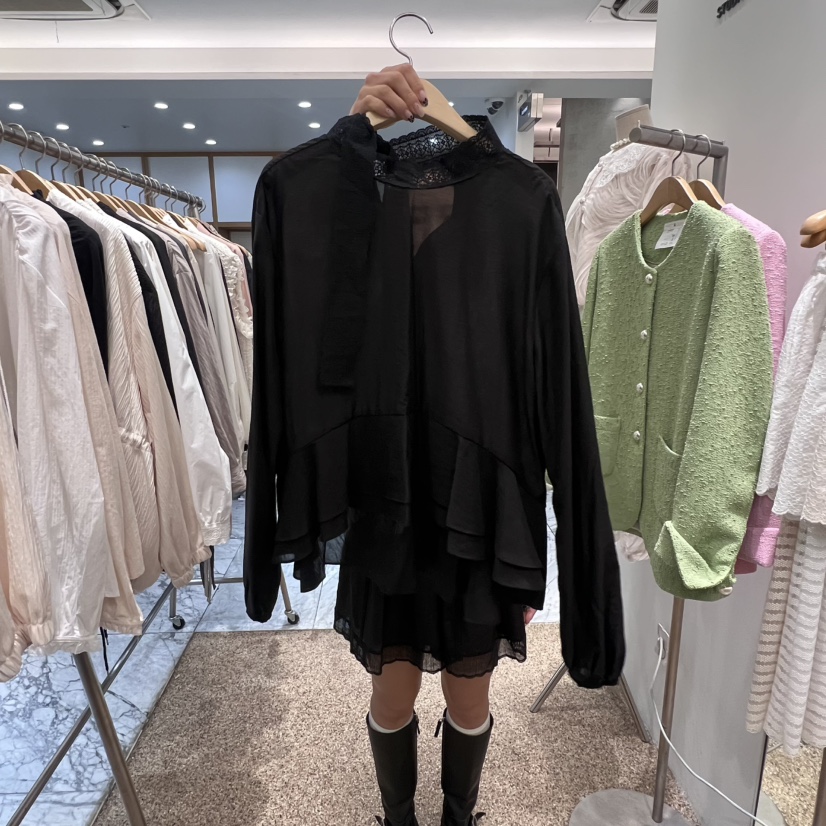 A東大門㊣實拍女裝新款職業時尚熱賣休閑人氣25秋冬襯衫蕾絲衫A STORE襯衫/蕾絲衫