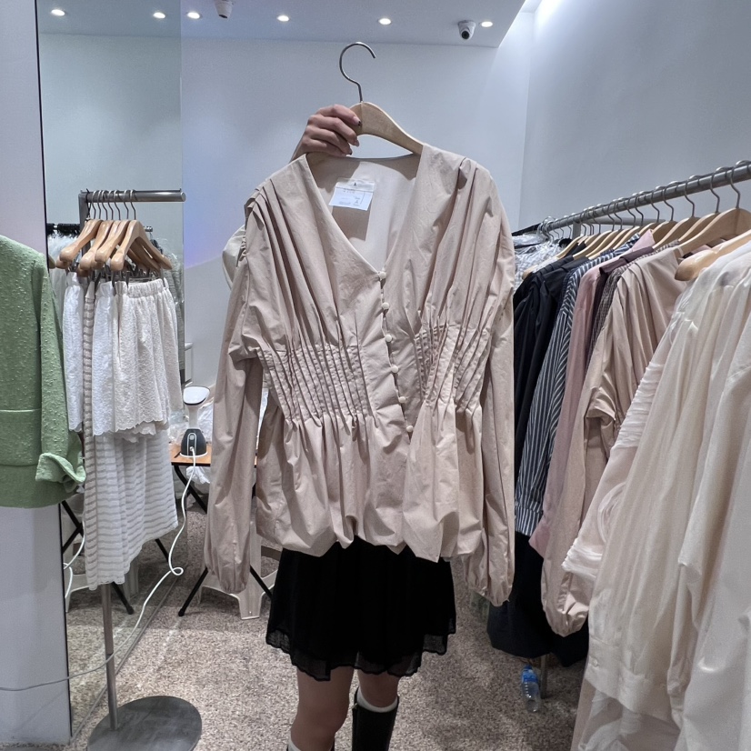 A東大門㊣代購女士新款職業休閑時尚人氣推薦熱賣襯衫蕾絲衫A STORE襯衫/蕾絲衫圖色1