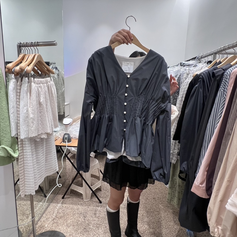 A東大門㊣代購女士新款職業休閑時尚人氣推薦熱賣襯衫蕾絲衫A STORE襯衫/蕾絲衫圖色3