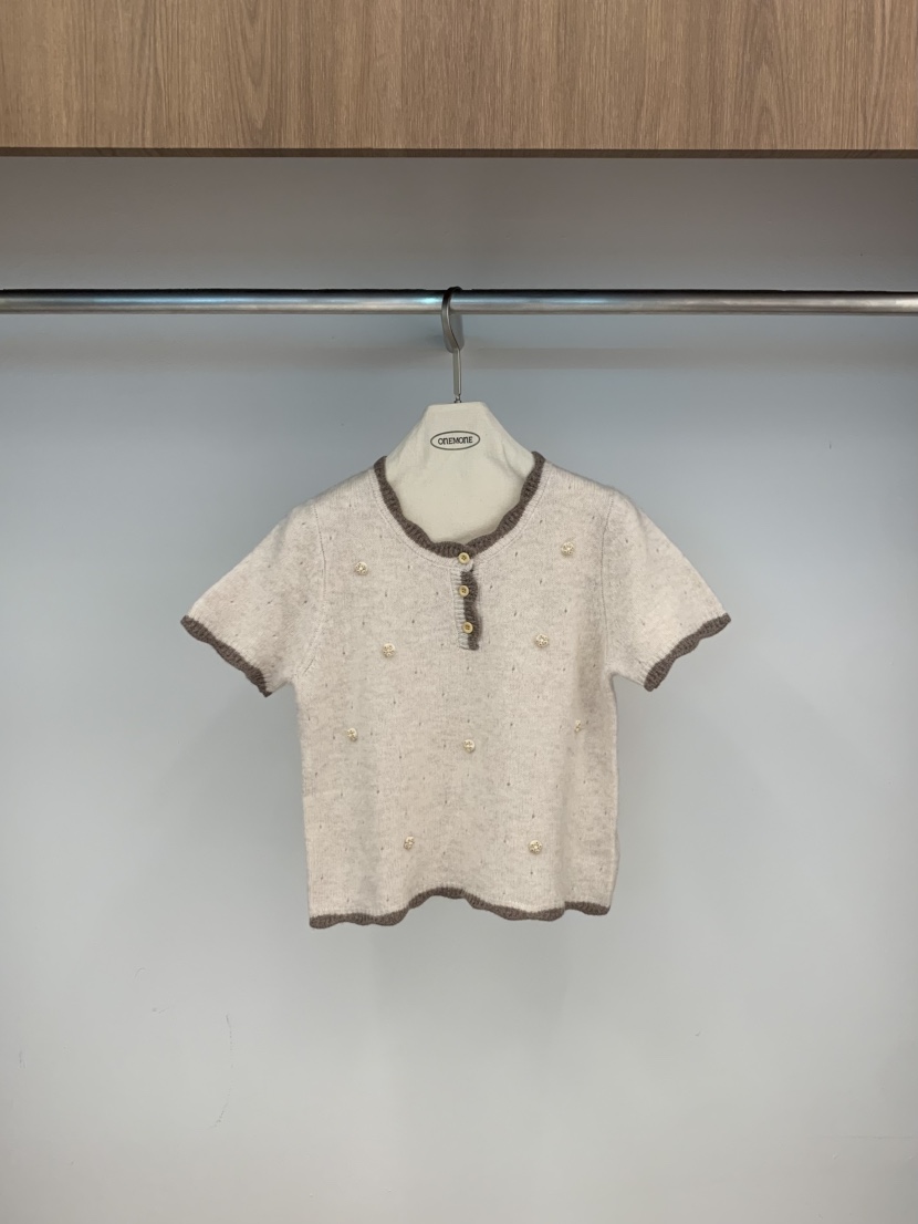 ONE MONE韓國代購㊣女士新品真品熱賣時尚推薦針織衫刺繡花朵ONE MONE針織衫圖色2