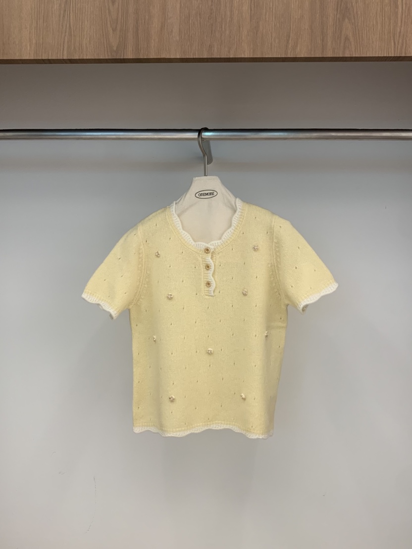 ONE MONE韓國代購㊣女士新品真品熱賣時尚推薦針織衫刺繡花朵ONE MONE針織衫圖色3