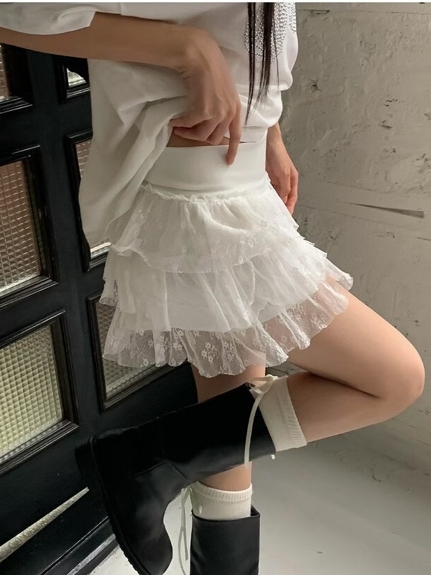 CLEVERGARDEN韓國代購㊣女士新品休閑真品推薦25秋冬時尚短裙CLEVERGARDEN短裙