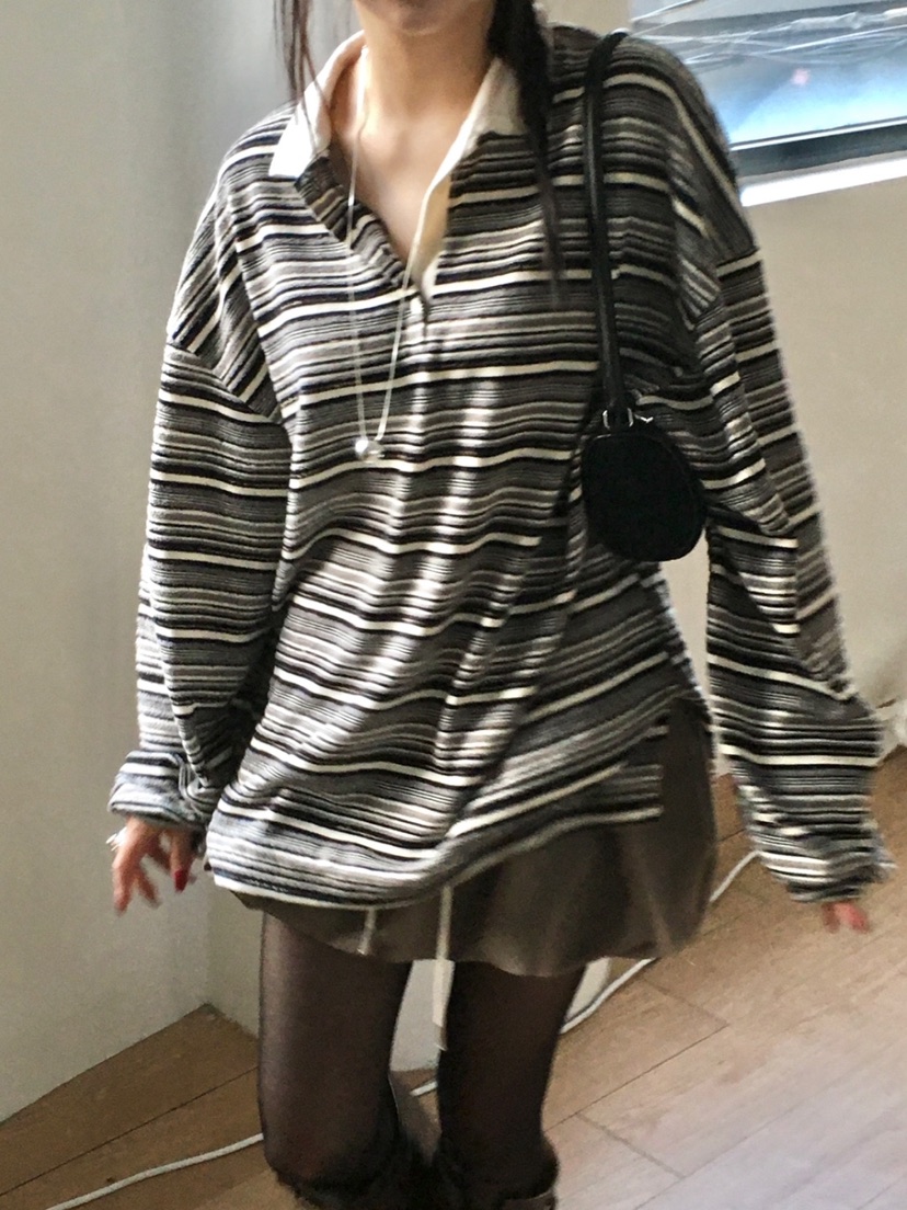 PLANTS ON GRAY韓國直郵㊣女士新款休閑職業熱賣時尚長袖T恤PLANTS ON GRAY長袖T恤