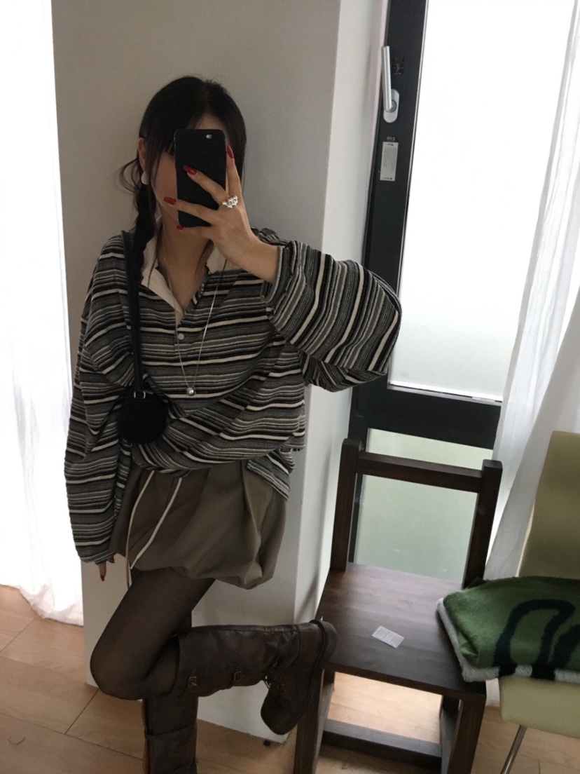 PLANTS ON GRAY韓國直郵㊣女士新款休閑職業熱賣時尚長袖T恤PLANTS ON GRAY長袖T恤