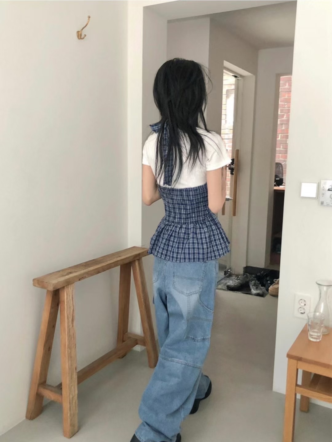 CLEVERGARDEN東大門㊣直郵女士新品職業25秋冬真品休閑牛仔褲CLEVERGARDEN牛仔褲