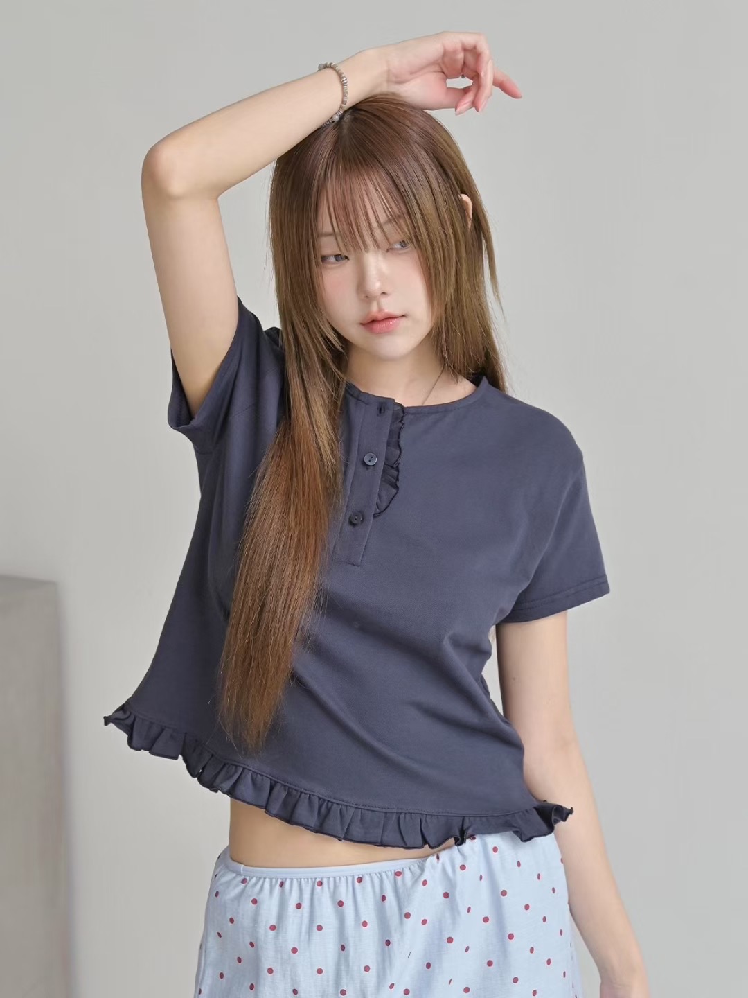 CLEVERGARDEN東大門㊣代購女裝新品25秋冬人氣真品職業推薦T恤CLEVERGARDENT恤