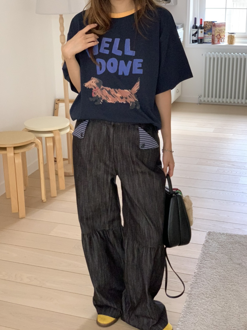 BEFORE SUNRISE東大門㊣代購女裝新款熱賣真品職業牛仔褲褶皺BEFORE SUNRISE牛仔褲