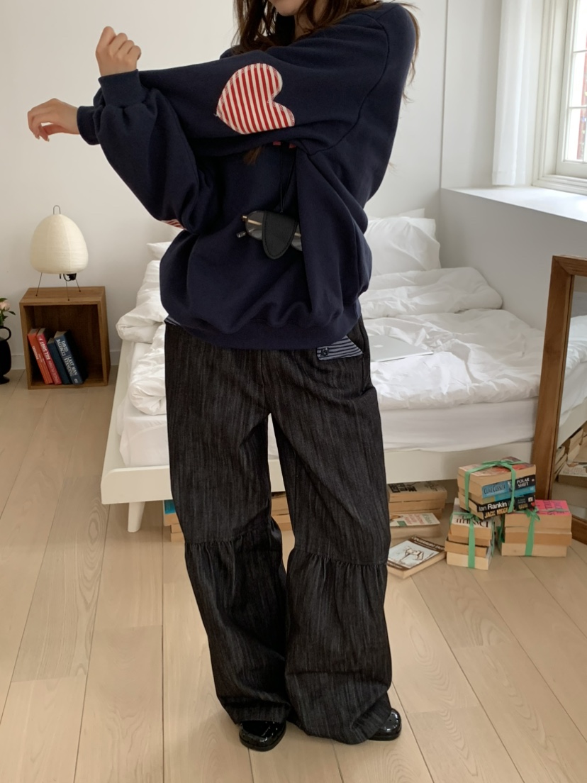 BEFORE SUNRISE東大門㊣代購女裝新款熱賣真品職業牛仔褲褶皺BEFORE SUNRISE牛仔褲