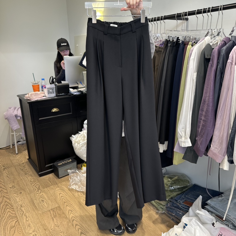RIVEROOM東大門㊣直郵女裝新品真品人氣熱賣時尚休閑褲羊毛RIVEROOM休閑褲圖色3