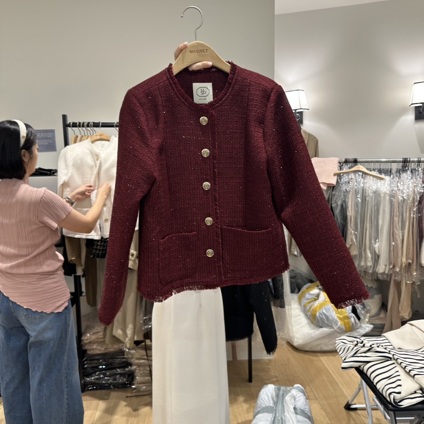 M.G.N韓國直郵㊣女裝新品推薦休閑人氣真品熱賣時尚夾克花呢MAGNET夾克圖色3