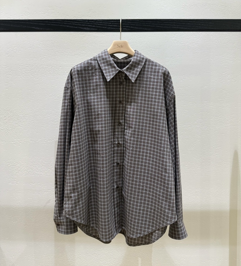 NDE韓國代購㊣女士新品人氣真品休閑熱賣時尚襯衫蕾絲衫格紋NDE襯衫/蕾絲衫