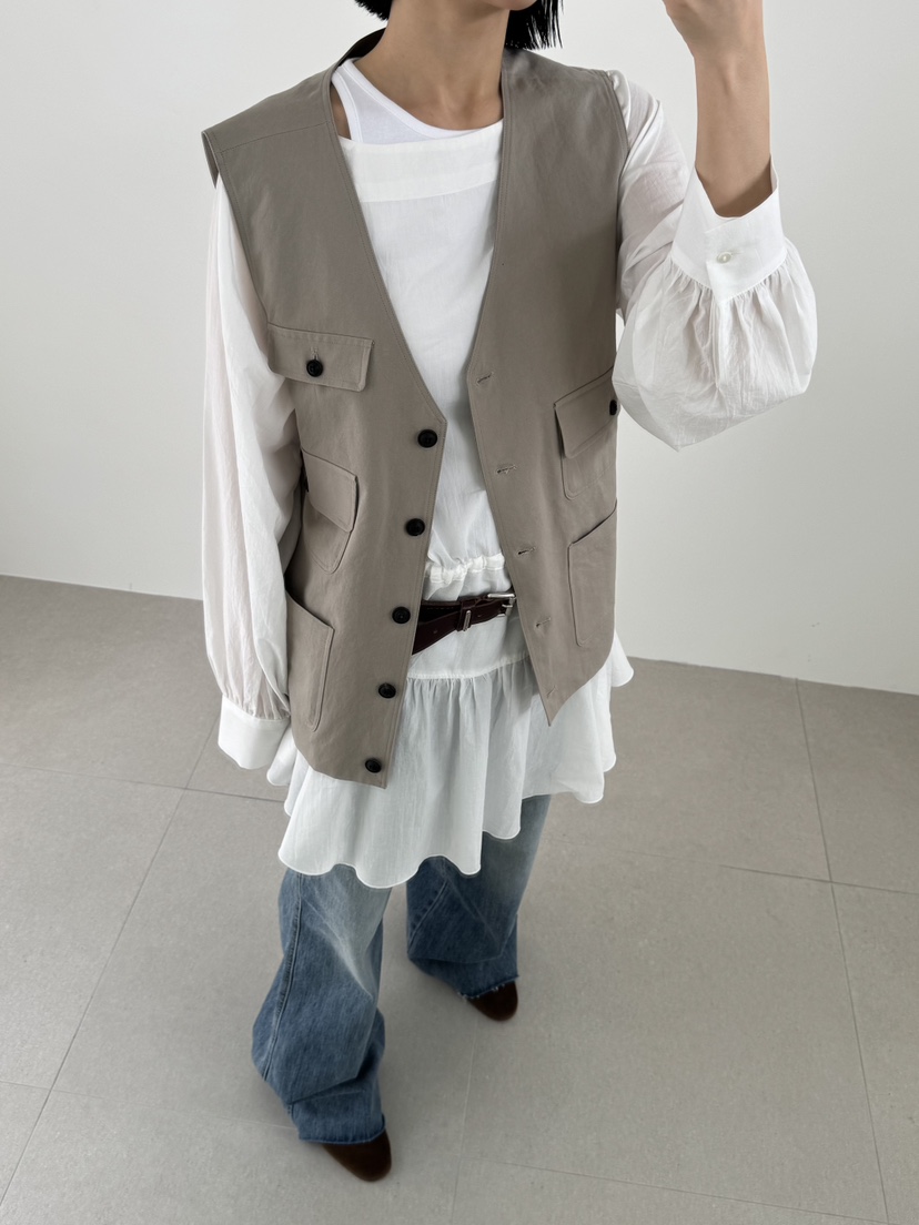 KARE/WEREPIECE韓國代購㊣女士新款時尚人氣25秋冬馬甲口袋KARE/WEREPIECE馬甲