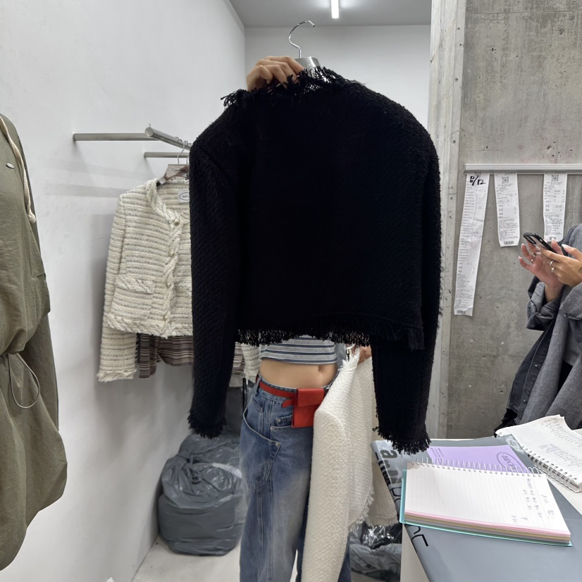 BADCALM韓國直郵㊣女士新品熱賣時尚休閑25秋冬職業夾克花呢BADCALM夾克
