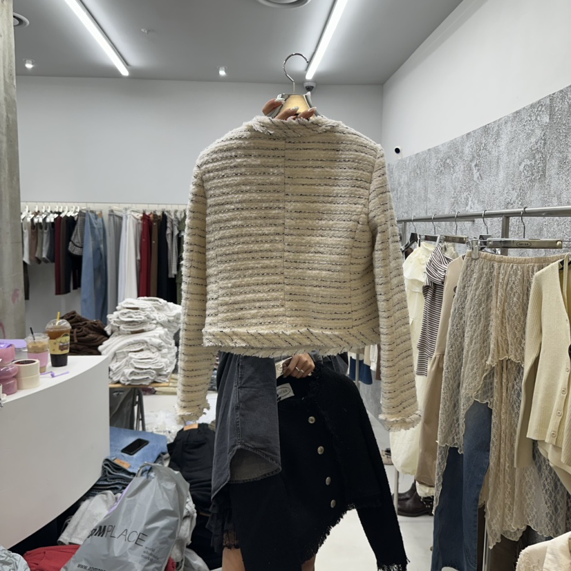 BADCALM韓國代購㊣女士新品休閑25秋冬推薦時尚人氣夾克花呢BADCALM夾克
