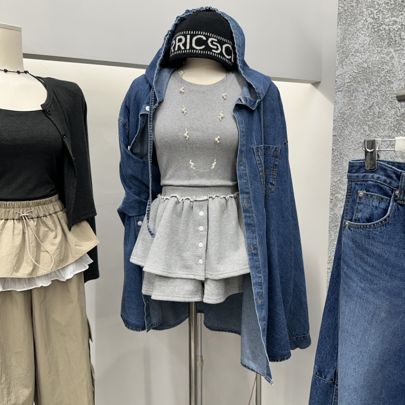BADCALM東大門㊣實拍女裝新品人氣25秋冬推薦職業夾克寬松牛仔BADCALM夾克圖色2