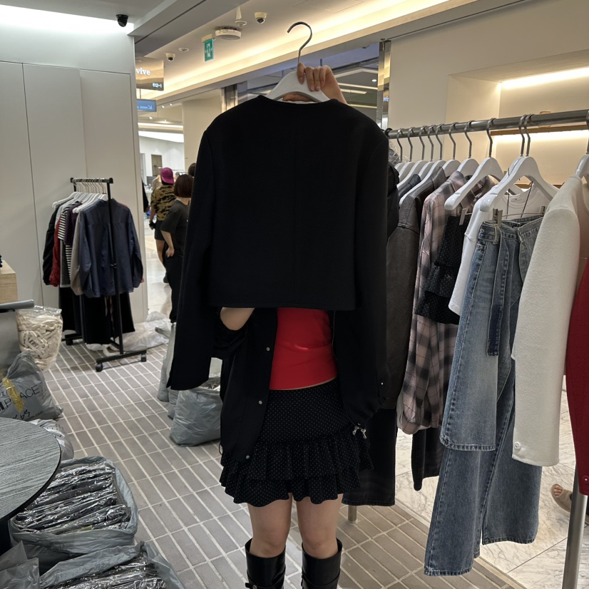 VIVE東大門㊣代購女裝新品人氣25秋冬職業時尚休閑夾克花呢VIVE夾克