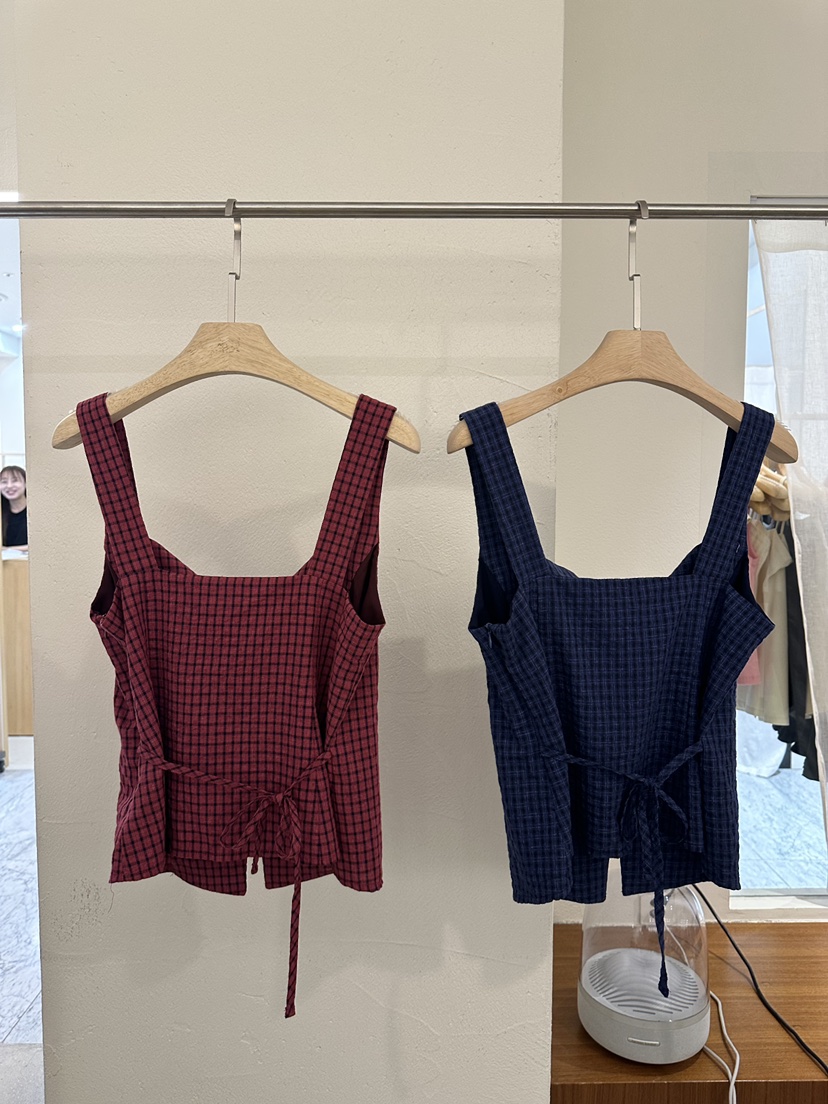 BPLAN韓國代購㊣女士新品25秋冬時尚真品推薦職業吊帶背心格紋BPLAN吊帶/背心
