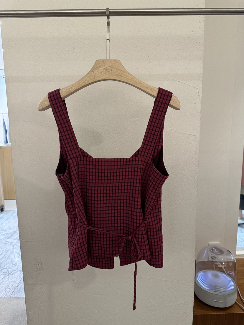 BPLAN韓國代購㊣女士新品25秋冬時尚真品推薦職業吊帶背心格紋BPLAN吊帶/背心