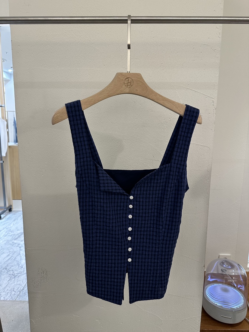 BPLAN韓國代購㊣女士新品25秋冬時尚真品推薦職業吊帶背心格紋BPLAN吊帶/背心圖色2