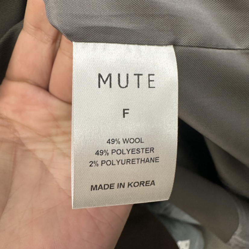 MUTE-P韓國直郵㊣女士新款25秋冬人氣真品熱賣時尚中長款大衣MUTE中長款大衣