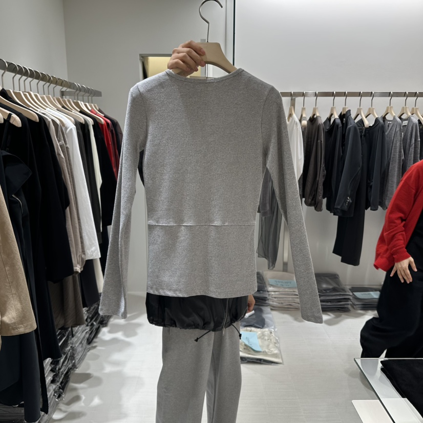 HAUTTE-P東大門㊣直郵女裝新品真品時尚職業休閑長袖T恤羅紋HAUTTE長袖T恤