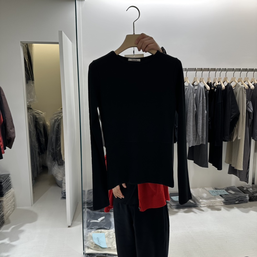 HAUTTE-P東大門㊣直郵女裝新品真品時尚職業休閑長袖T恤羅紋HAUTTE長袖T恤圖色2