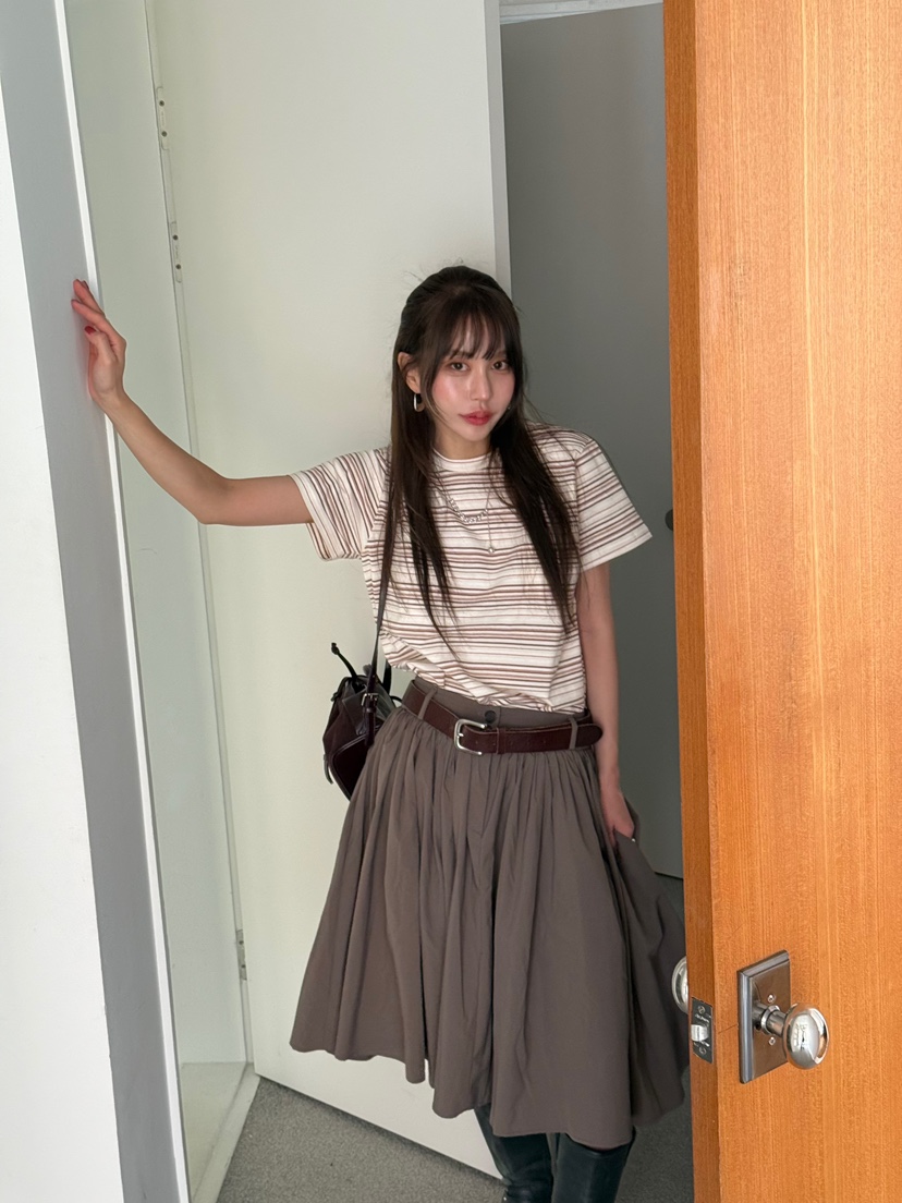 BERTHA東大門㊣直郵女裝新品休閑時尚真品25秋冬人氣T恤條紋BERTHAT恤