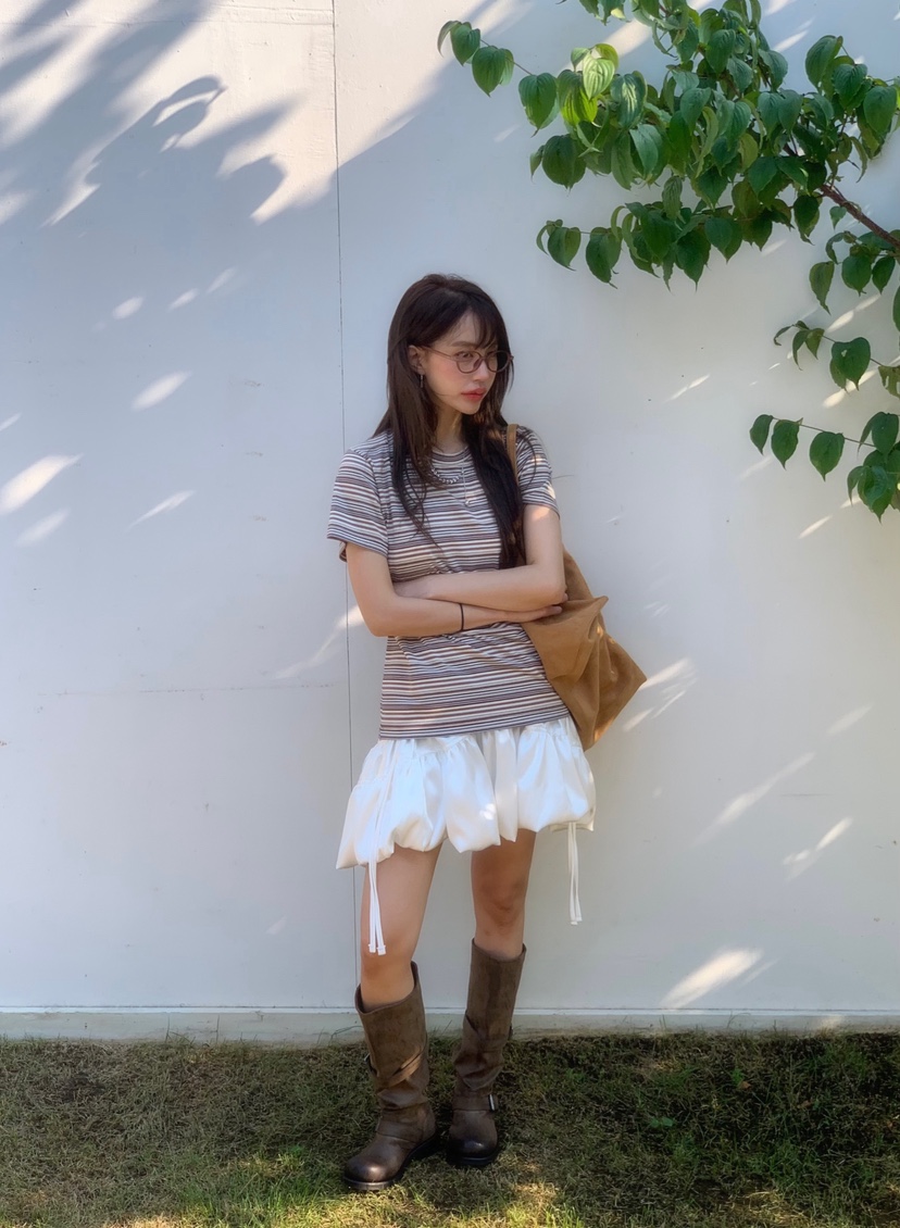BERTHA東大門㊣直郵女裝新品休閑時尚真品25秋冬人氣T恤條紋BERTHAT恤