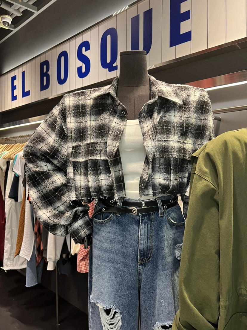 EL BOSQUE東大門㊣實拍女士新款推薦25秋冬休閑襯衫蕾絲衫EL BOSQUE襯衫/蕾絲衫圖色2