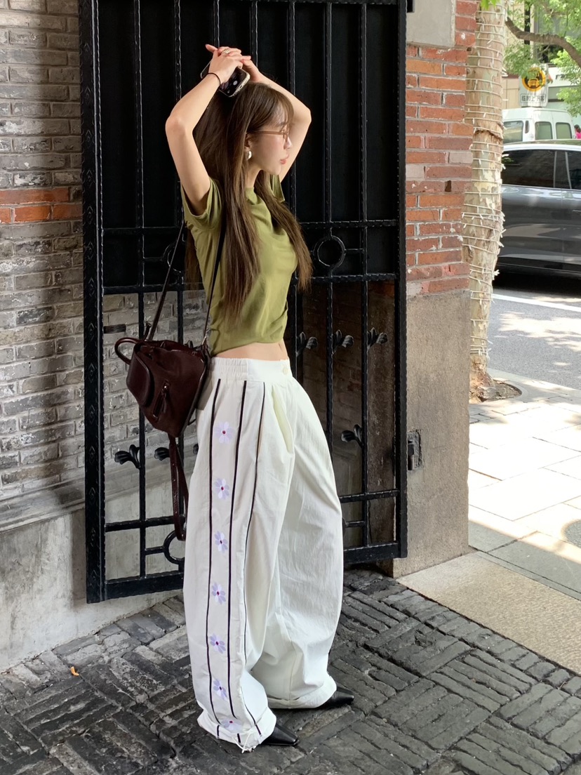 BERTHA韓國直郵㊣女裝新款休閑熱賣25秋冬真品職業休閑褲刺繡BERTHA休閑褲