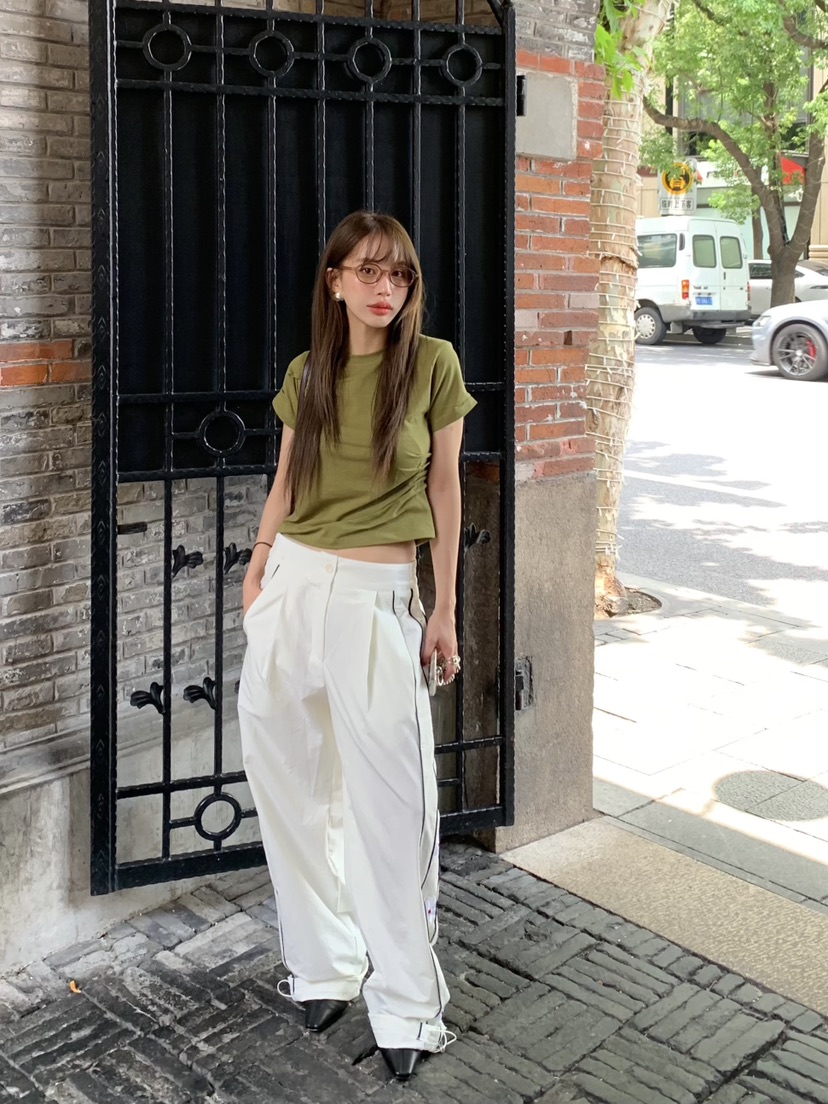BERTHA韓國直郵㊣女裝新款休閑熱賣25秋冬真品職業休閑褲刺繡BERTHA休閑褲