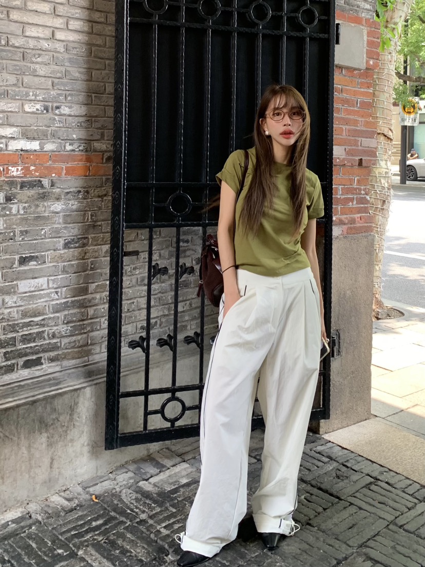 BERTHA韓國直郵㊣女裝新款休閑熱賣25秋冬真品職業休閑褲刺繡BERTHA休閑褲