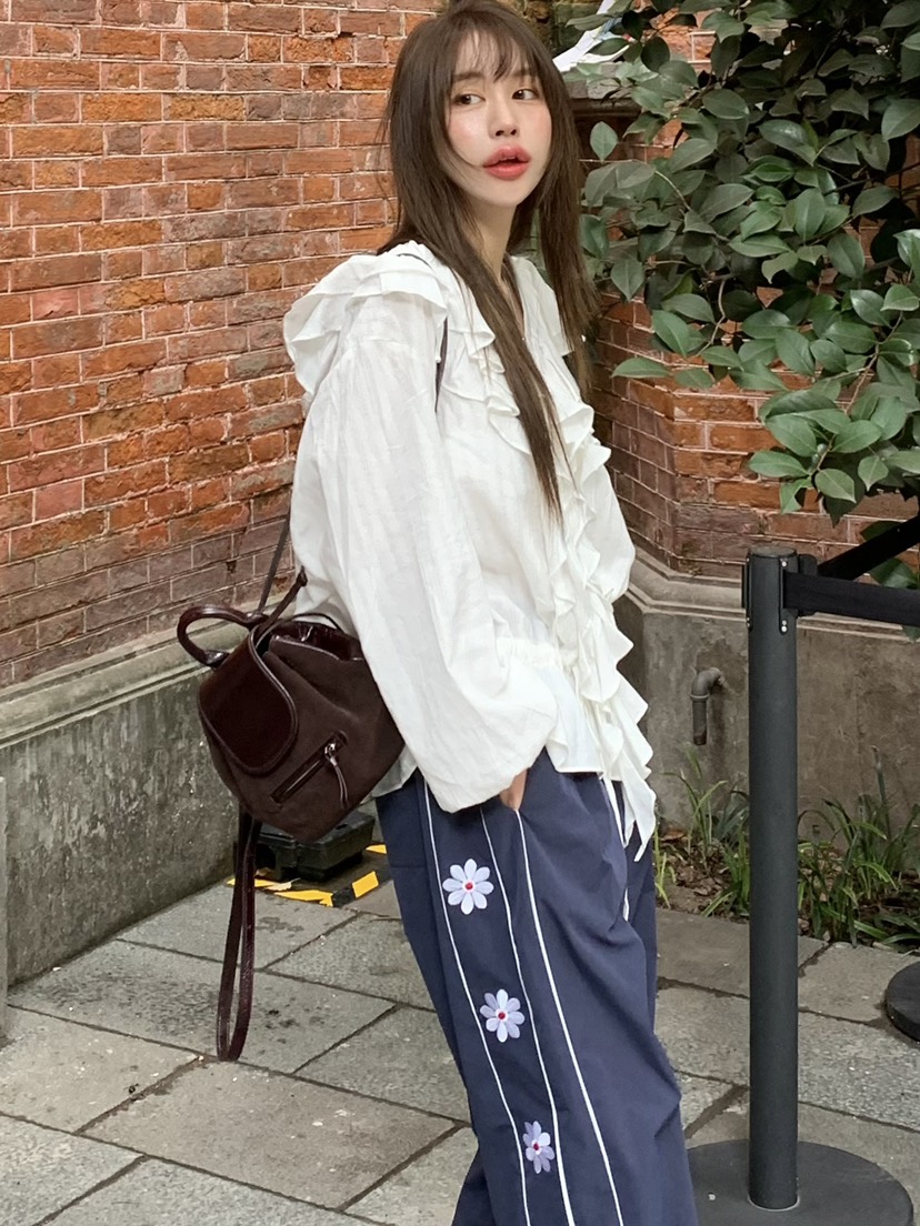 BERTHA東大門㊣代購女士新款時尚人氣25秋冬休閑襯衫蕾絲衫BERTHA襯衫/蕾絲衫