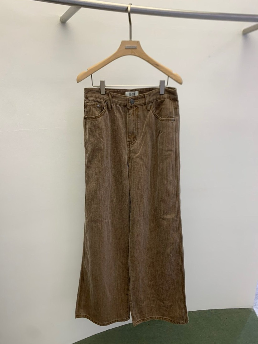 WIDA-P東大門㊣代購女裝新款真品熱賣職業人氣休閑褲寬松牛仔WIDA/RENEJ休閑褲圖色2