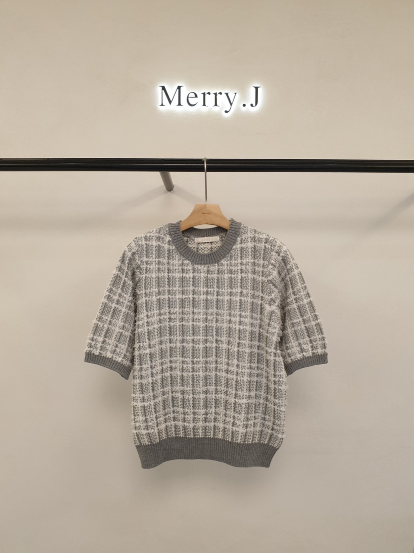 MERRY-J韓國直郵㊣女裝新品25秋冬真品熱賣職業針織衫粗花呢MERRY-J針織衫圖色2