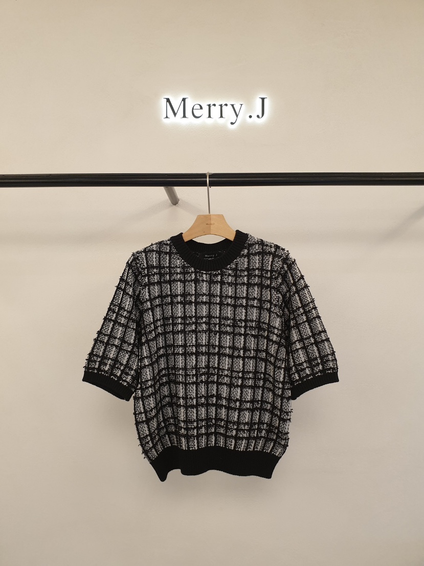 MERRY-J韓國直郵㊣女裝新品25秋冬真品熱賣職業針織衫粗花呢MERRY-J針織衫圖色3